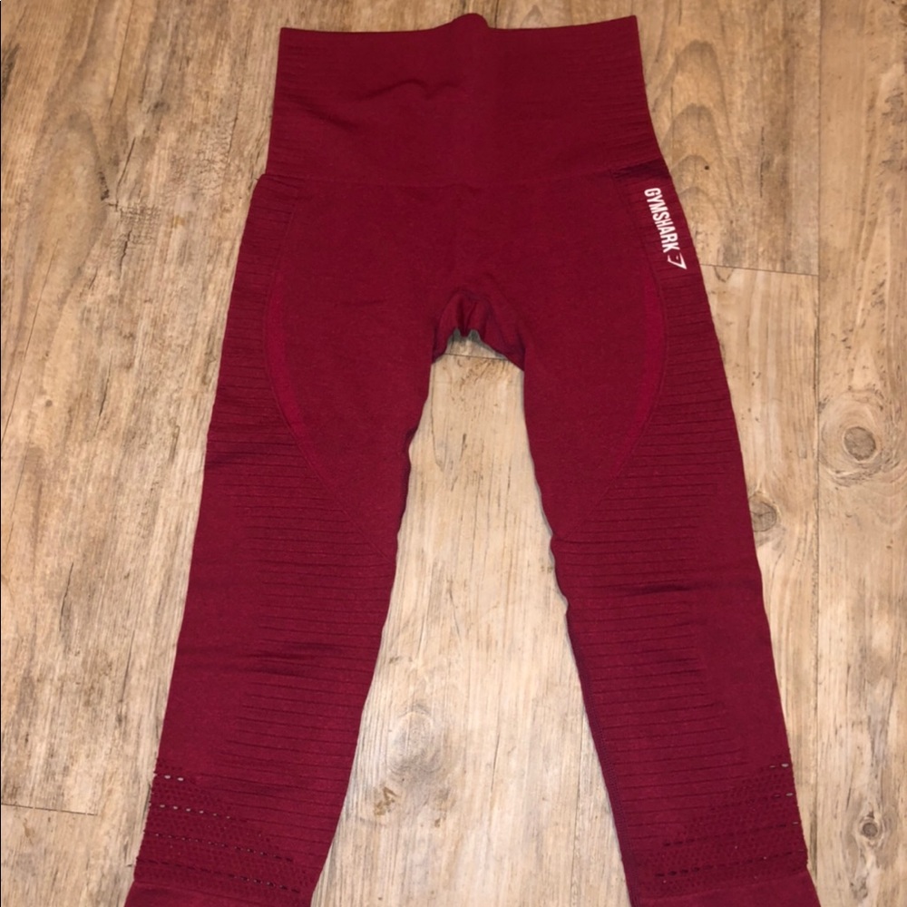 Gymshark Beet Red Energy Cropped Seamless Leggings